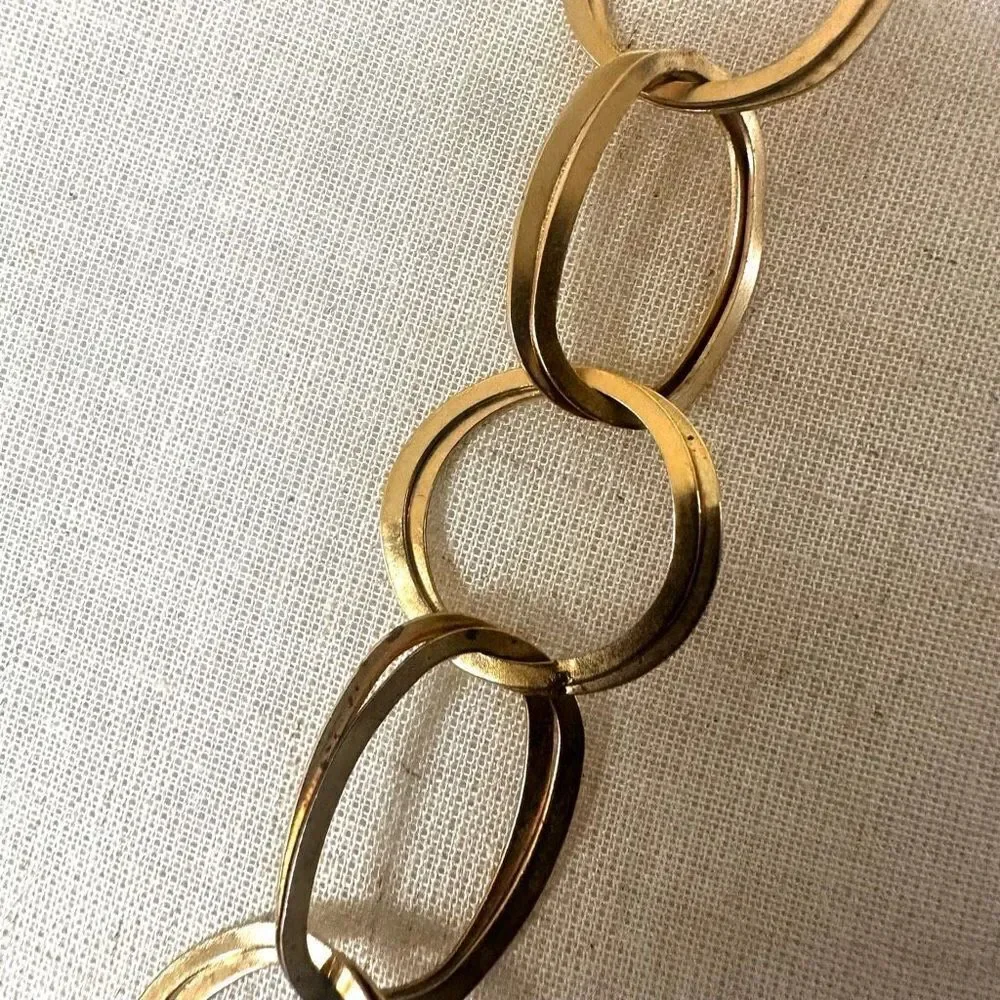 Premier Designs gold tone long link necklace